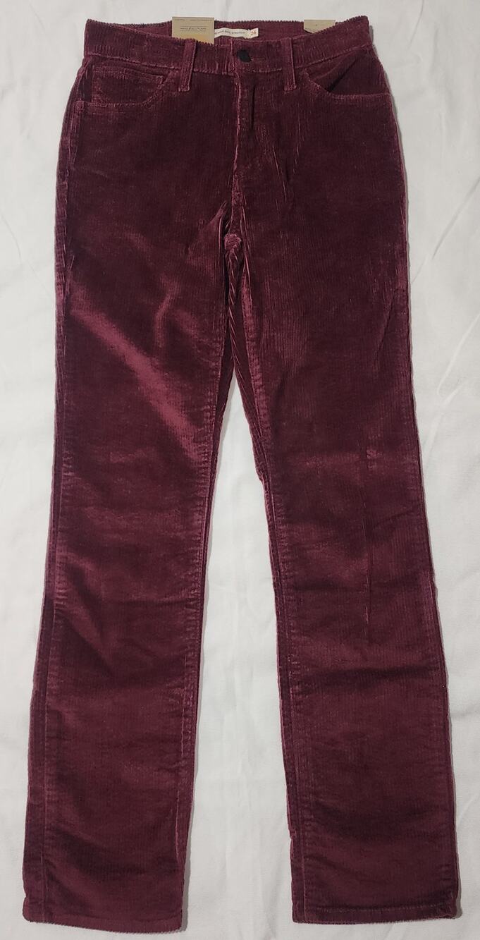 Levi's 724 high rise slim straight corduroy pants 26x30 woman's